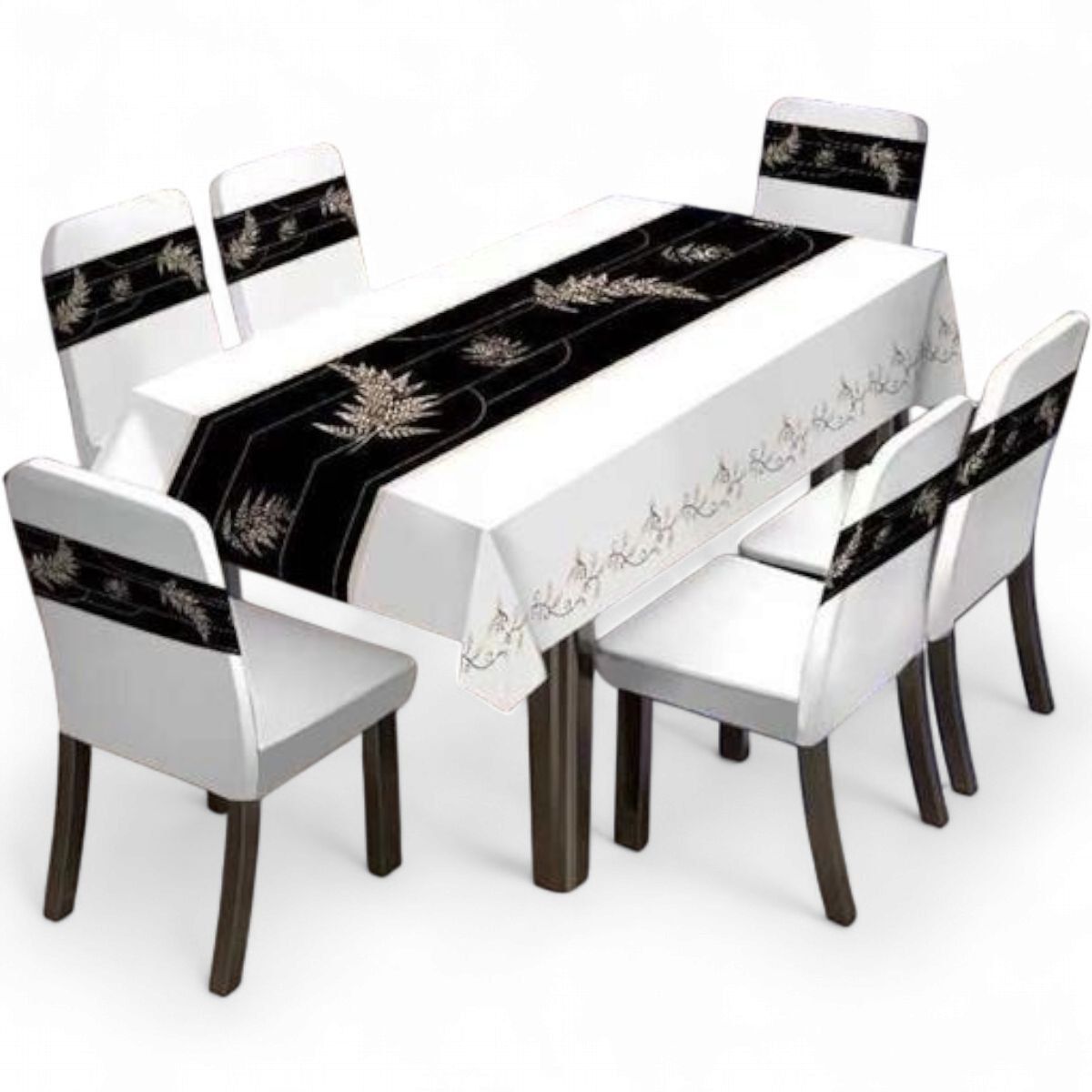 GENERICO - Pack De 6 Fundas De Sillas Elasticadas + Mantel Estampados