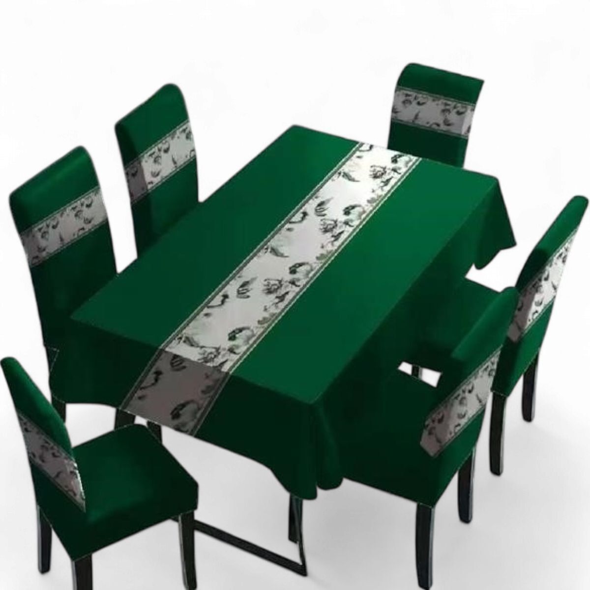 GENERICO - Pack De 6 Fundas De Sillas Elasticadas + Mantel Estampados