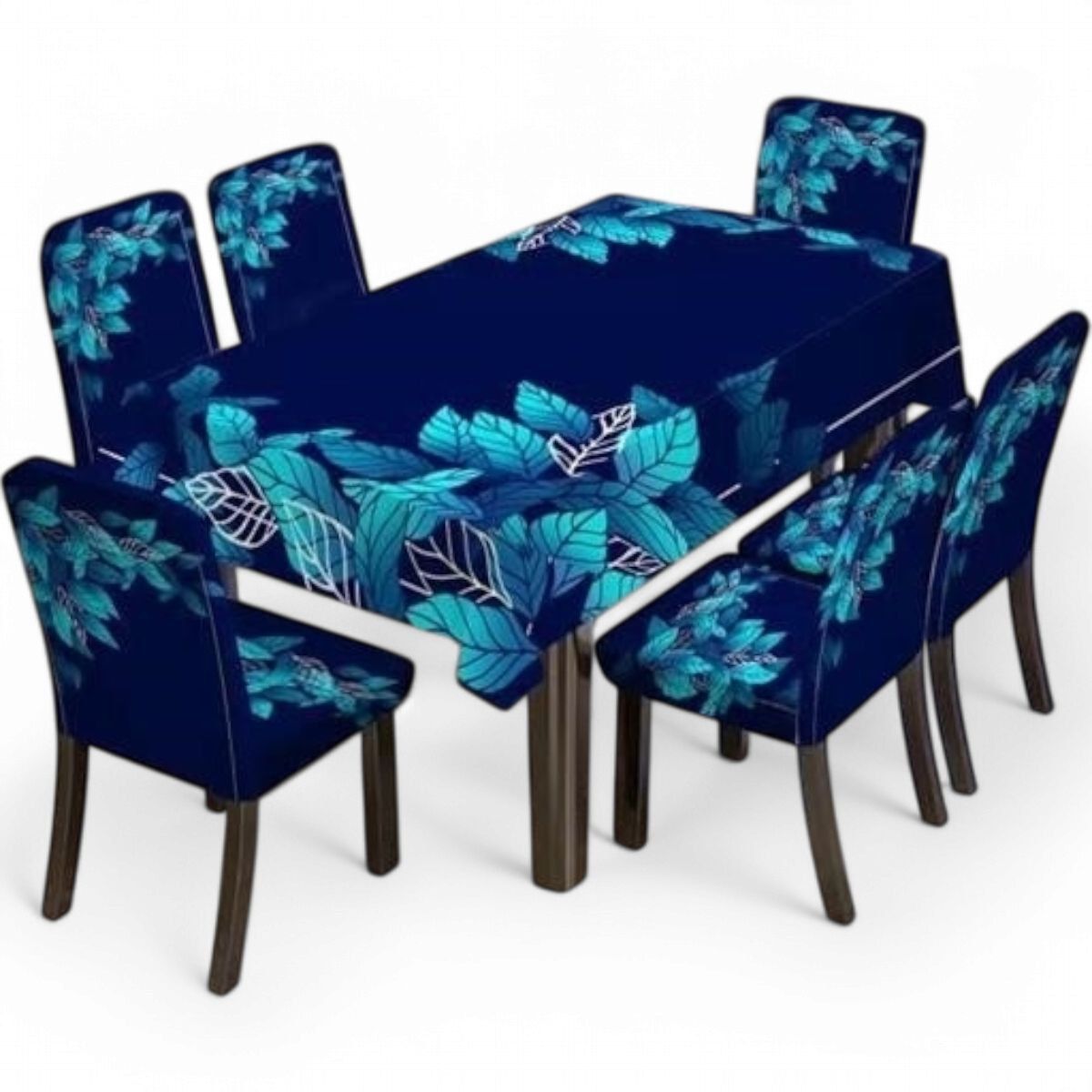 GENERICO - Pack De 6 Fundas De Sillas Elasticadas + Mantel Estampados