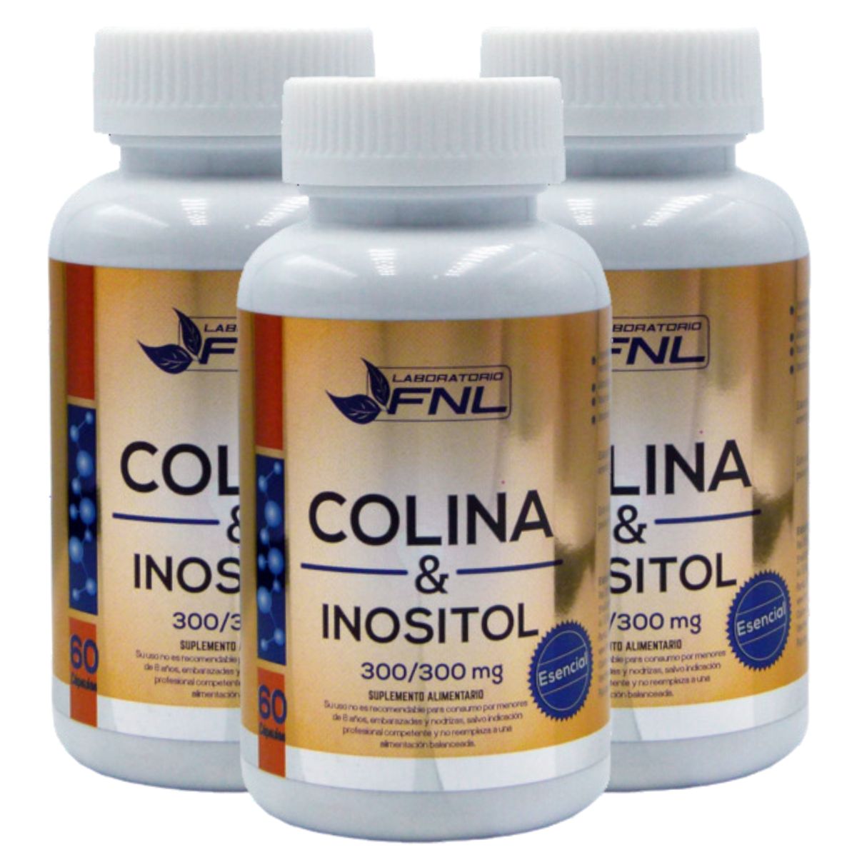 FNL - Colina & Inositol 180 Cápsulas FNL Pack 3 Frascos