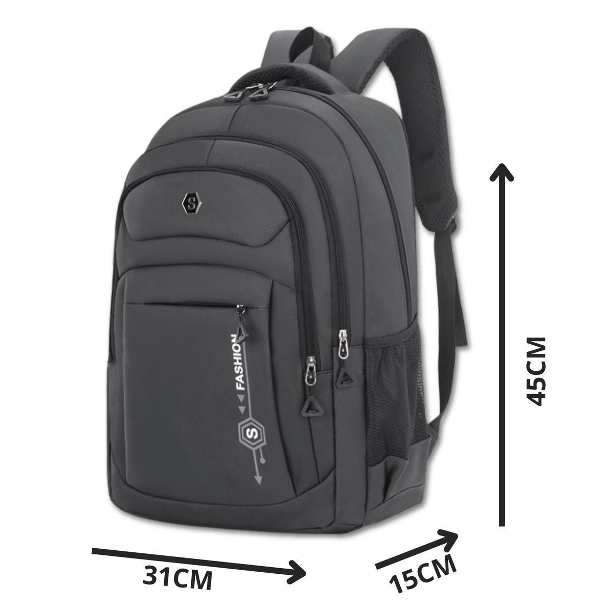 UTILISIMO - Mochila Escolar Juvenil Universitario Hombre 45cm Multifuncional Grey
