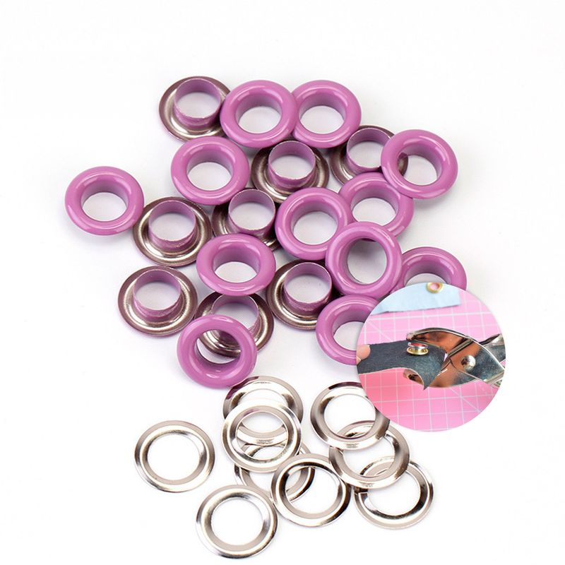 GENERICO - Ojales Arandelas Ojetillo Metalicos Broche 5mm 500 U Violeta