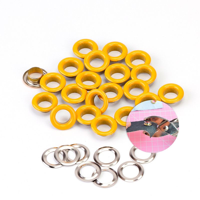 GENERICO - Ojales Arandelas Ojetillo Metalicos Broche 5mm 500 U Amarillo