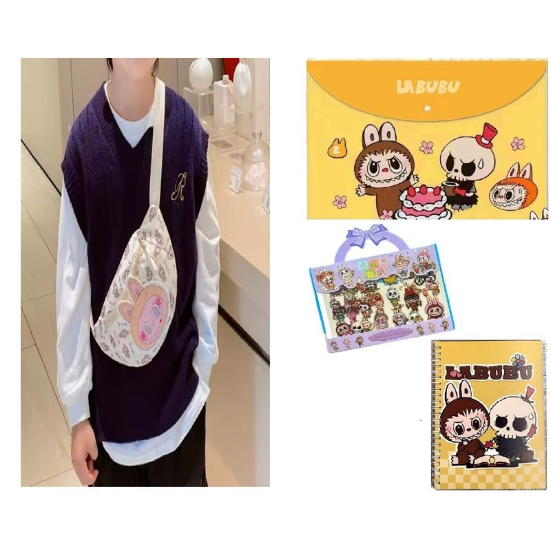 GENERICO - Set Labubu Bolso Carpeta stickers libreta  Niño