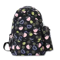 UTILISIMO - Mochila Escolar 46cm Diseño Floral Print Black