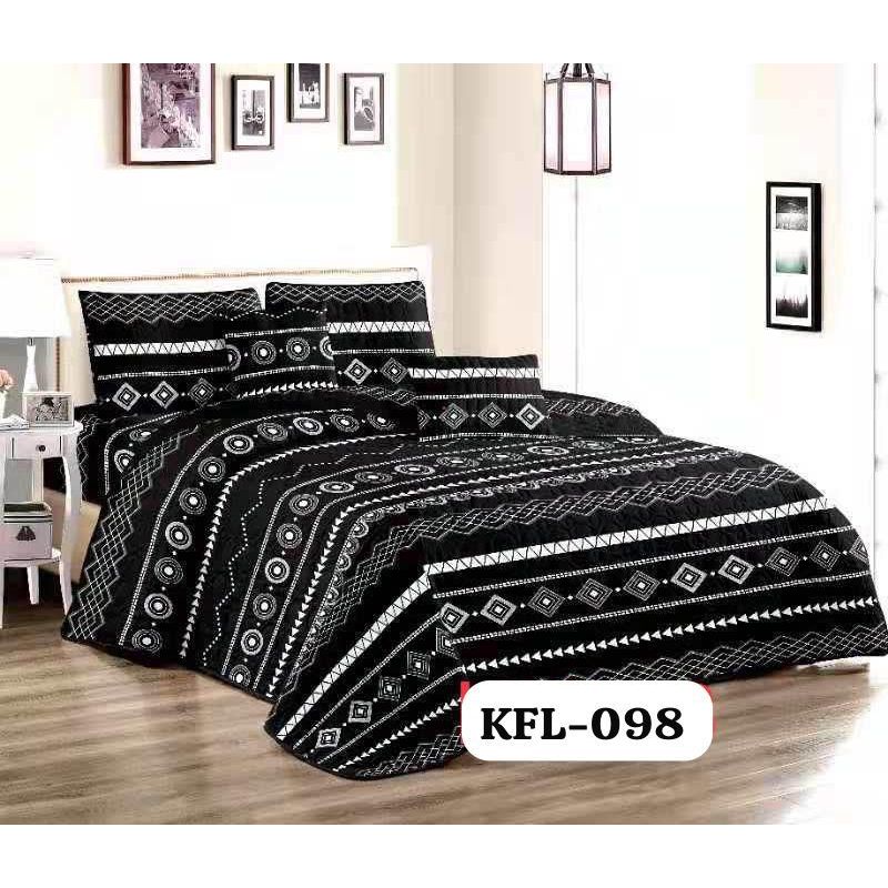 GENERICO - Cobertor Quilt de Verano 2 Plazas Reversible Color Negro