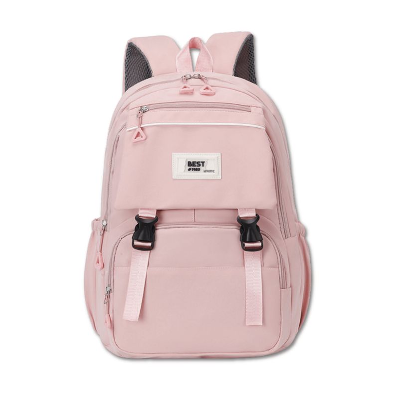 UTILISIMO - Mochila Escolar Juvenil 48cm Diseño Unicolor Light Pink