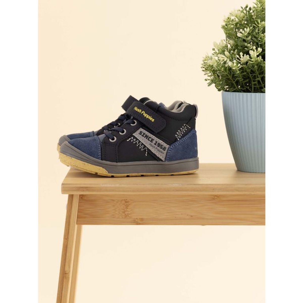 HUSH PUPPIES - Botin Cuero Yorktown Niño Azul HUSH PUPPIES