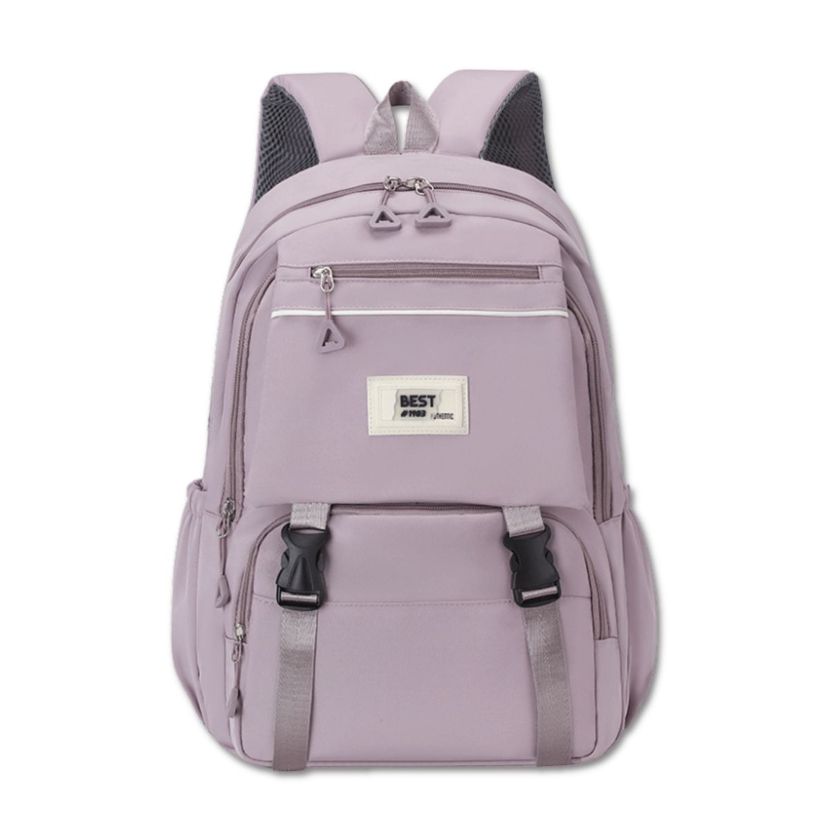 UTILISIMO - Mochila Escolar Juvenil 48cm Diseño Unicolor Light Purple