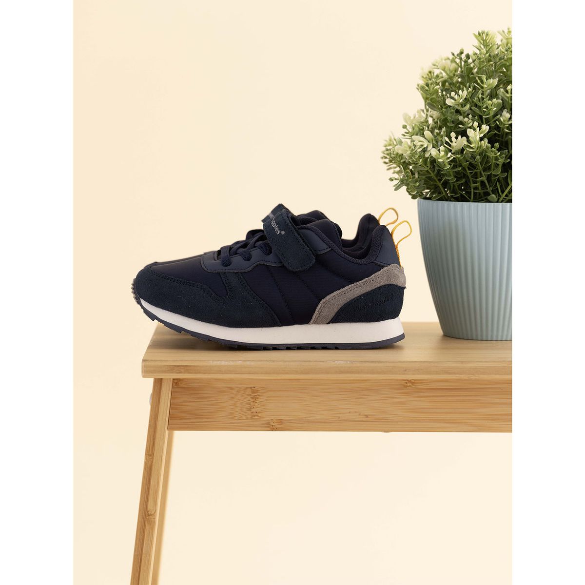 HUSH PUPPIES - Zapatilla Cuero Janet-K Vl Niño Azul HUSH PUPPIES