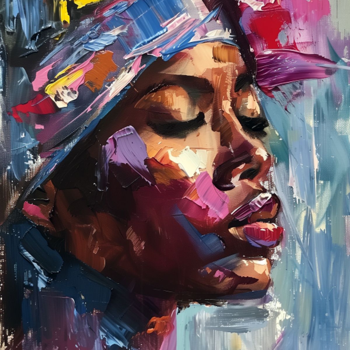 LOS REGALONES - Cuadro Canvas Imagen Belleza Ébano en lienzo 85x55 cm