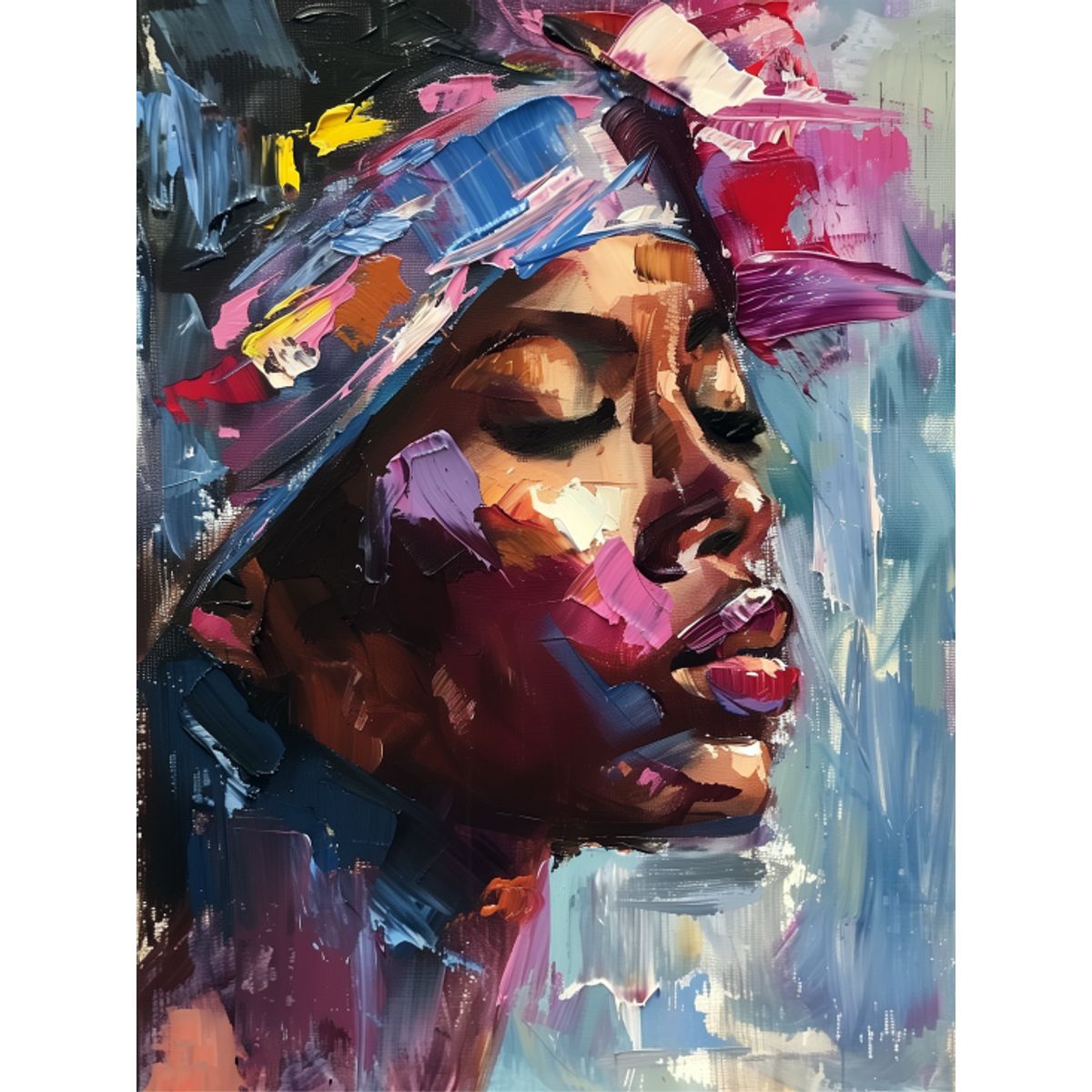 LOS REGALONES - Cuadro Canvas Imagen Belleza Ébano en lienzo 85x55 cm