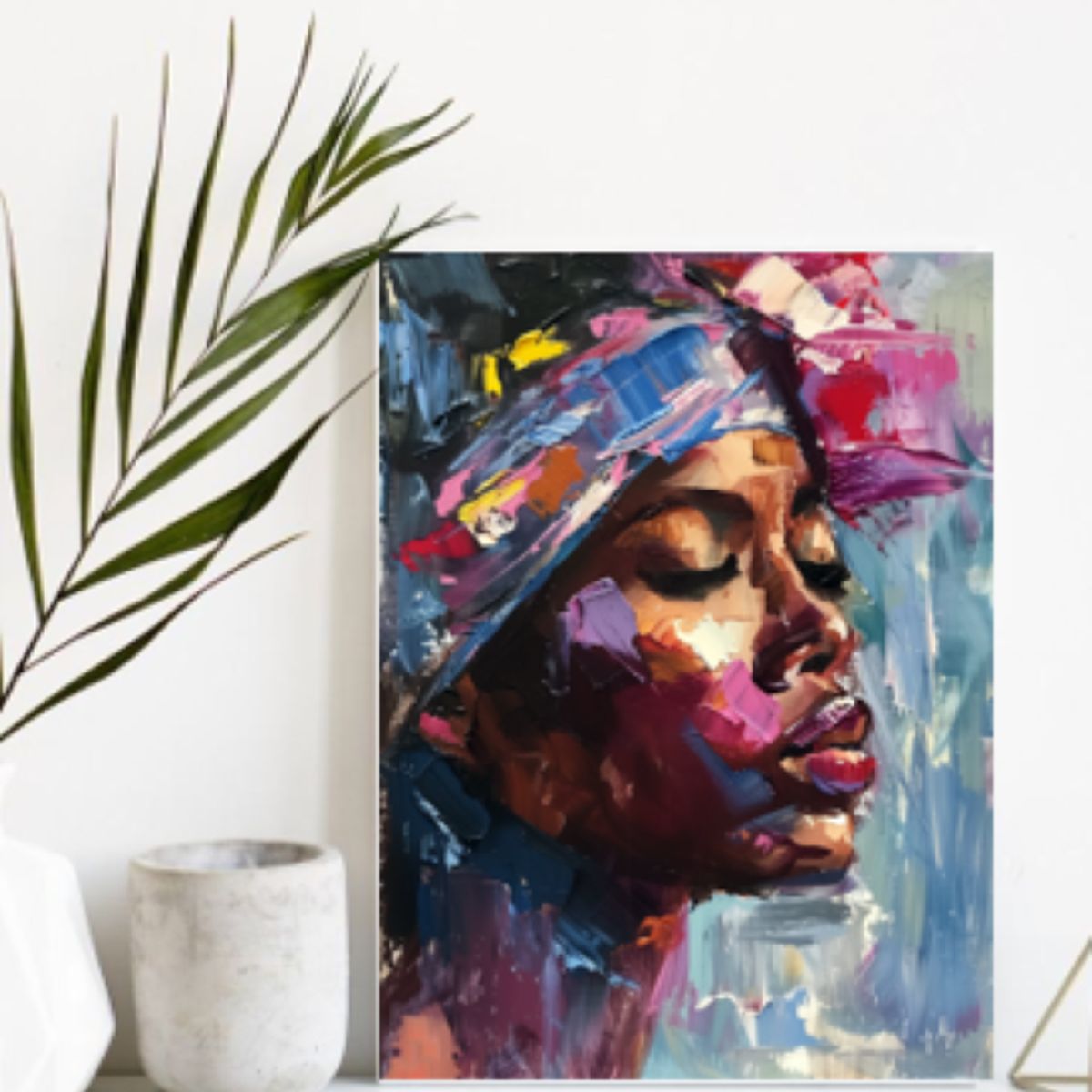 LOS REGALONES - Cuadro Canvas Imagen Belleza Ébano en lienzo 85x55 cm