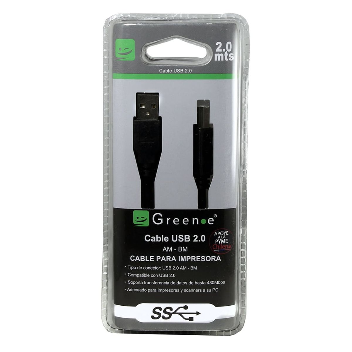 GREEN E - Cable Impresora de 2 Metros