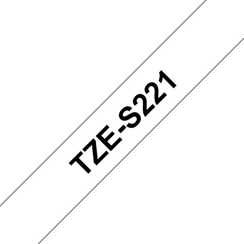 BROTHER - Cinta Brother TZe-S221 adhesiva 9mm x 8m negro sobre blanco