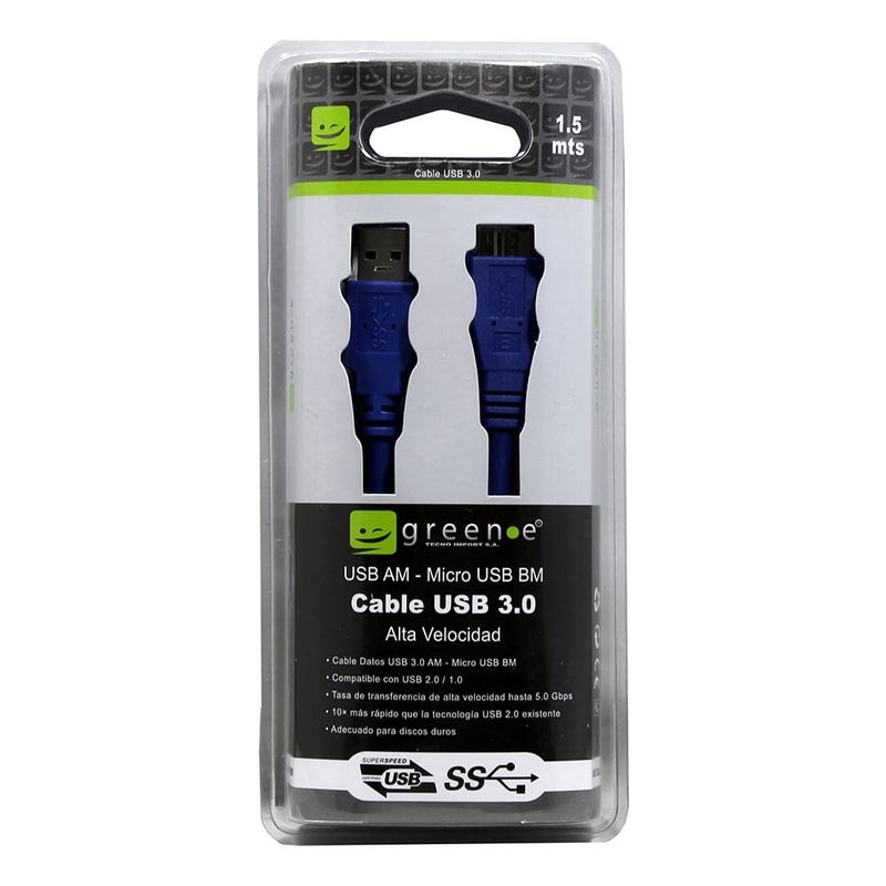 GREEN E - Cable Disco Duro 3.0 de 1,5 Metros