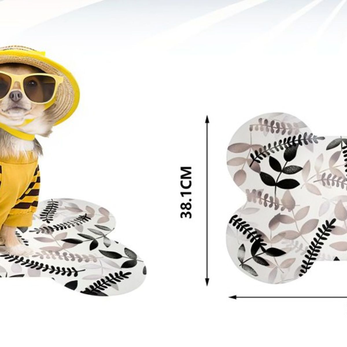 OEM - Almohadilla para Mascotas Blanco y Gris 635x381 cm