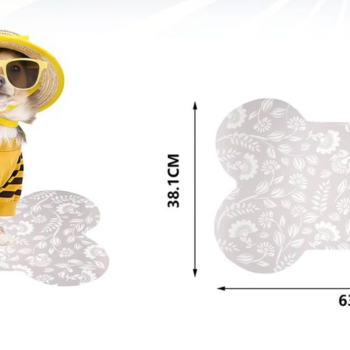 OEM - Almohadilla para Mascotas Beige Floral 635x381 cm