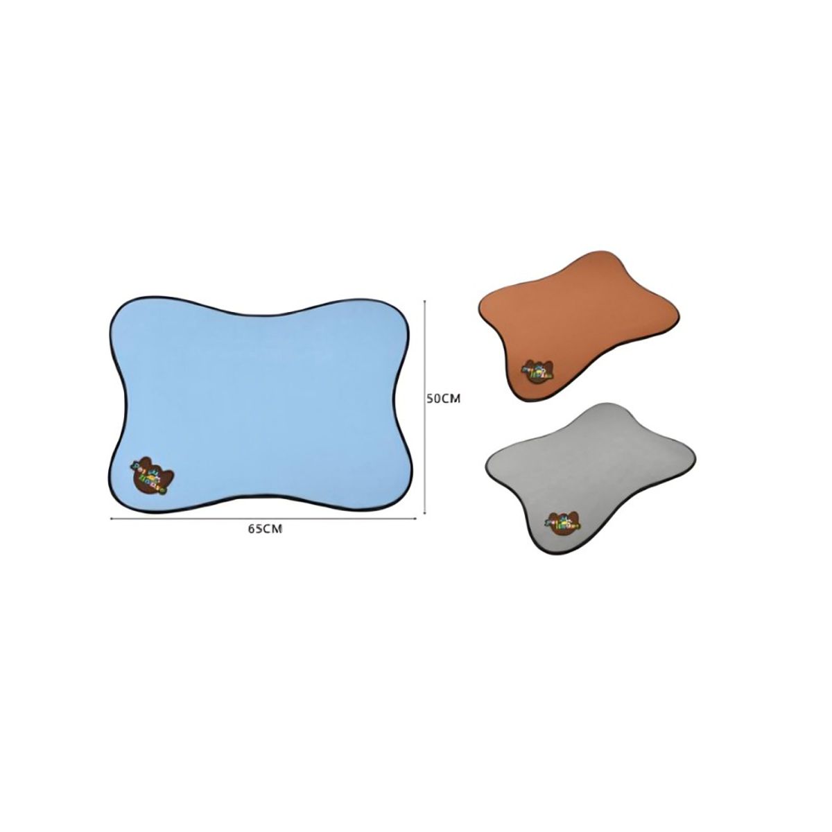 OEM - Alfombra para Mascotas Naranja Gris y Celeste 60x45 cm