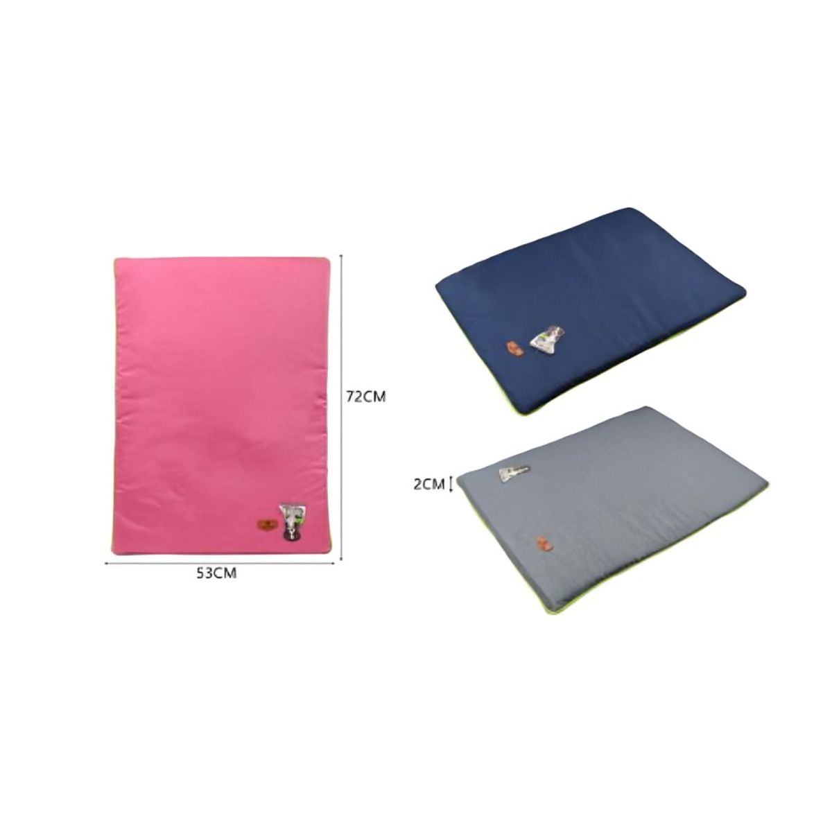 OEM - Almohadilla para Mascotas Gris Rosa y Azul 105x70x2 cm