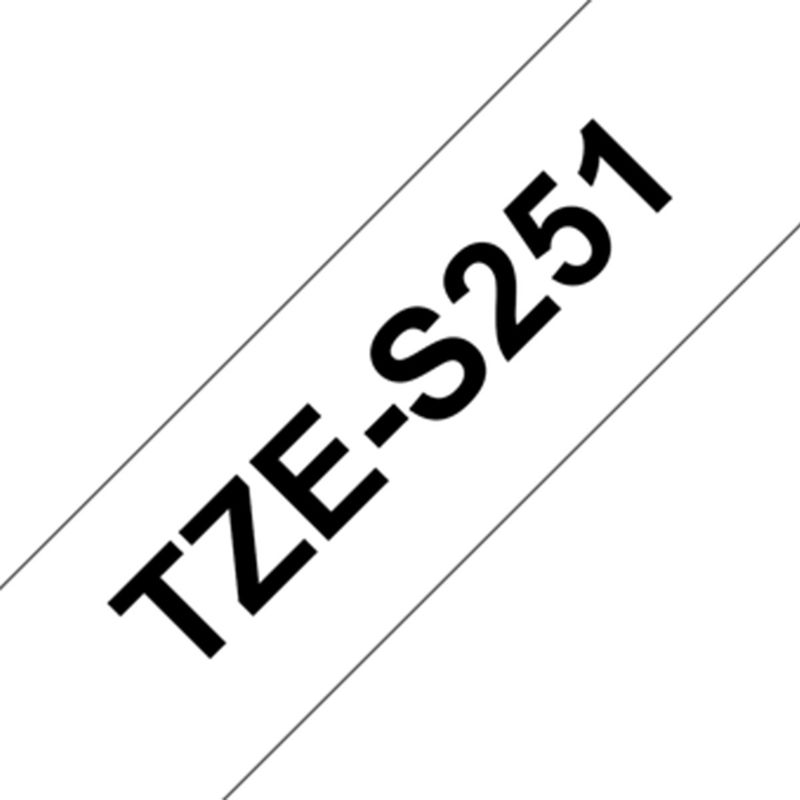 BROTHER - Cinta Brother TZe-S251 adhesiva 24mm x 8m negro sobre blanco