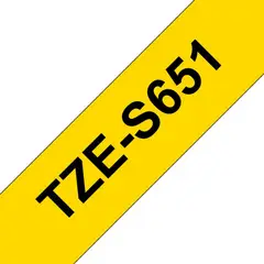 BROTHER - Cinta TZe-S651 adhesiva 24mm x 8m negro sobre amarillo