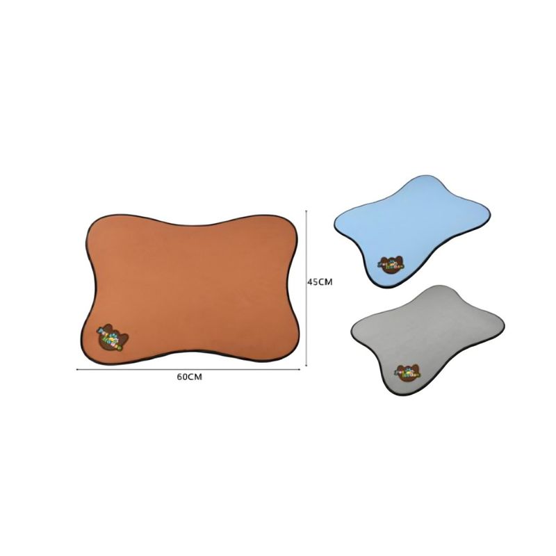 OEM - Alfombra para Mascotas Naranja Gris y Celeste 65x50 cm