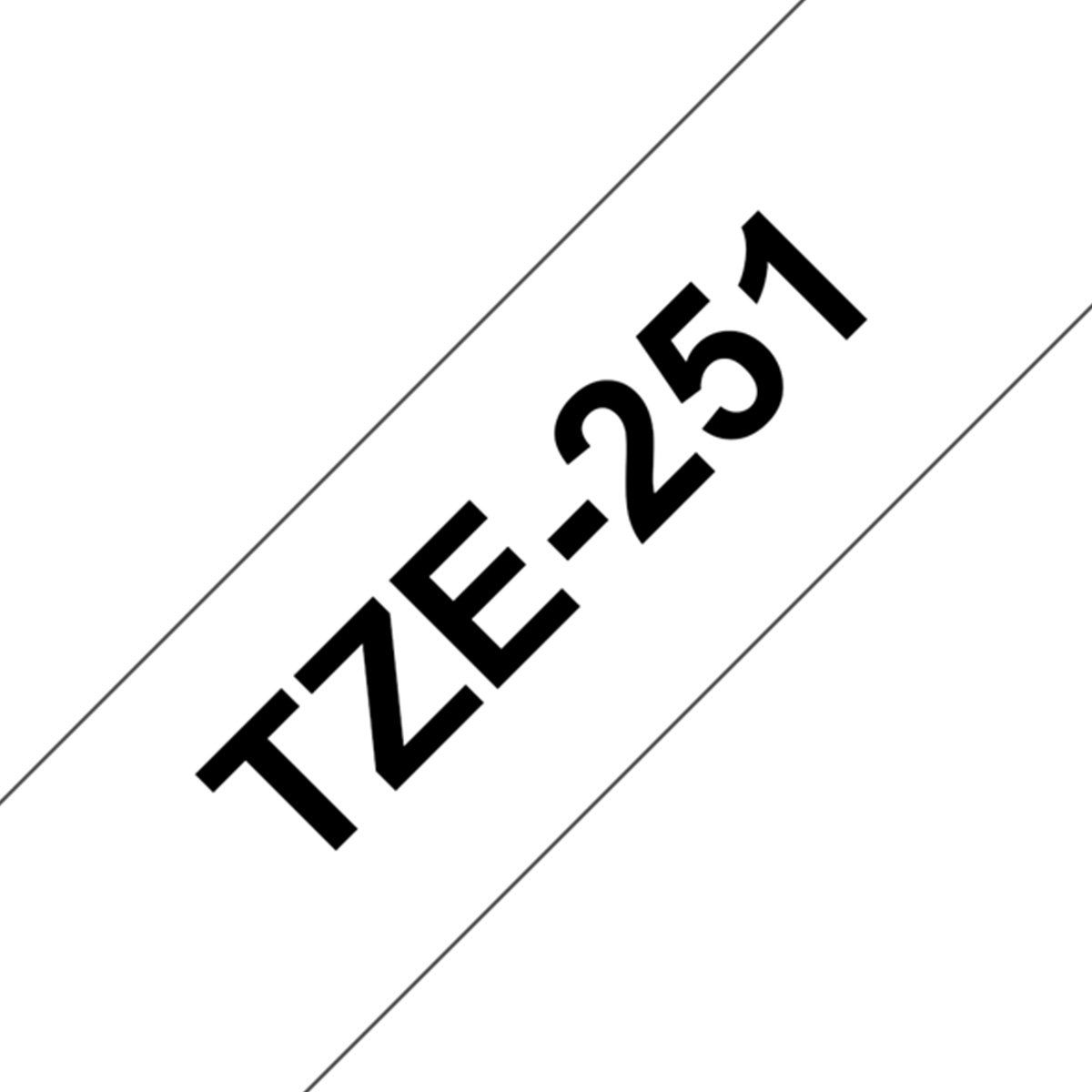 BROTHER - Cinta Brother TZe-251 24mm x 8m negro sobre blanco
