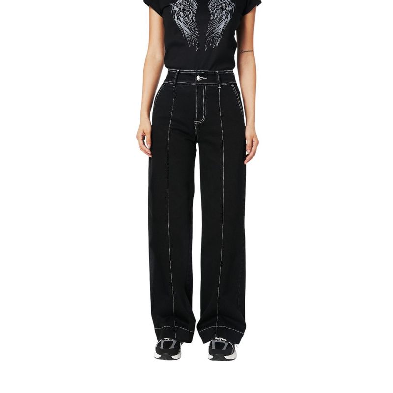 EFESIS - JEANS FORZA WIDE ALFORZA DELANTERA - Negro