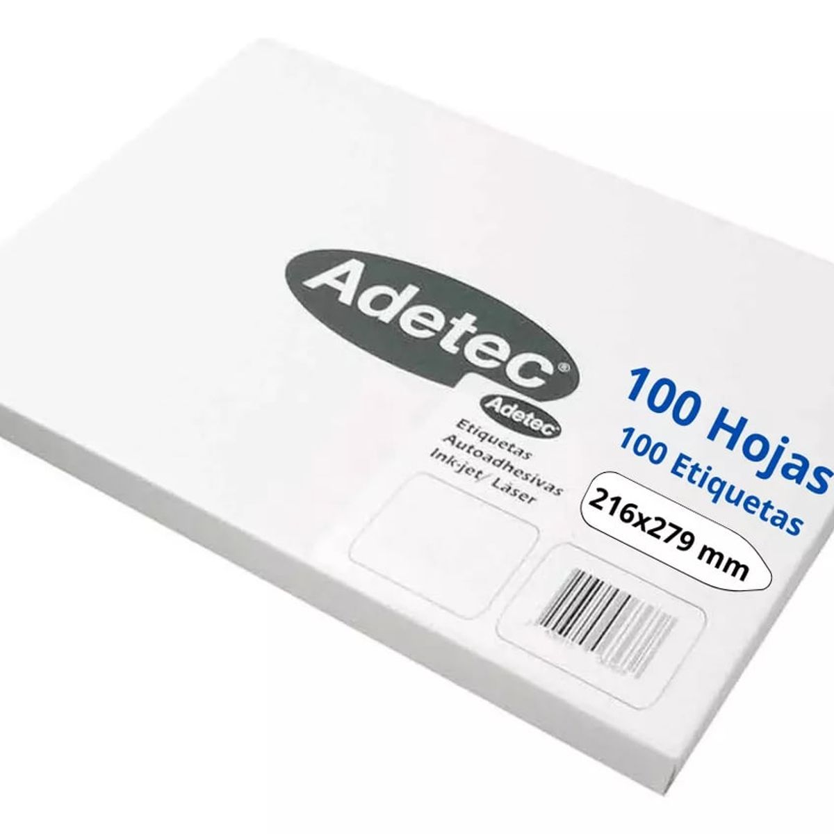 ADETEC - Papel Para Etiqueta Autoadhesiva Carta X 100 h Inkjet/láser