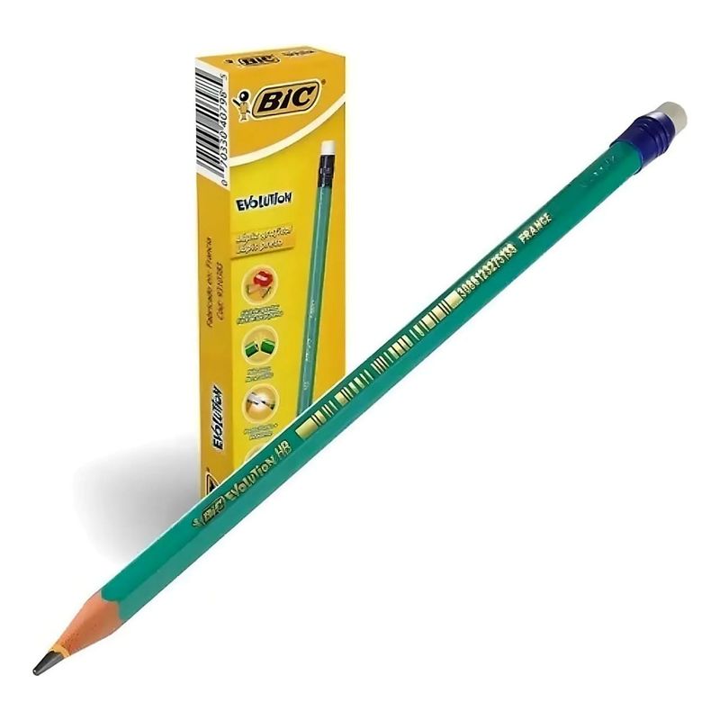GENERICO - Lápiz Grafito BIC Evolution HB 2 Con Goma Pack 12 Unidades