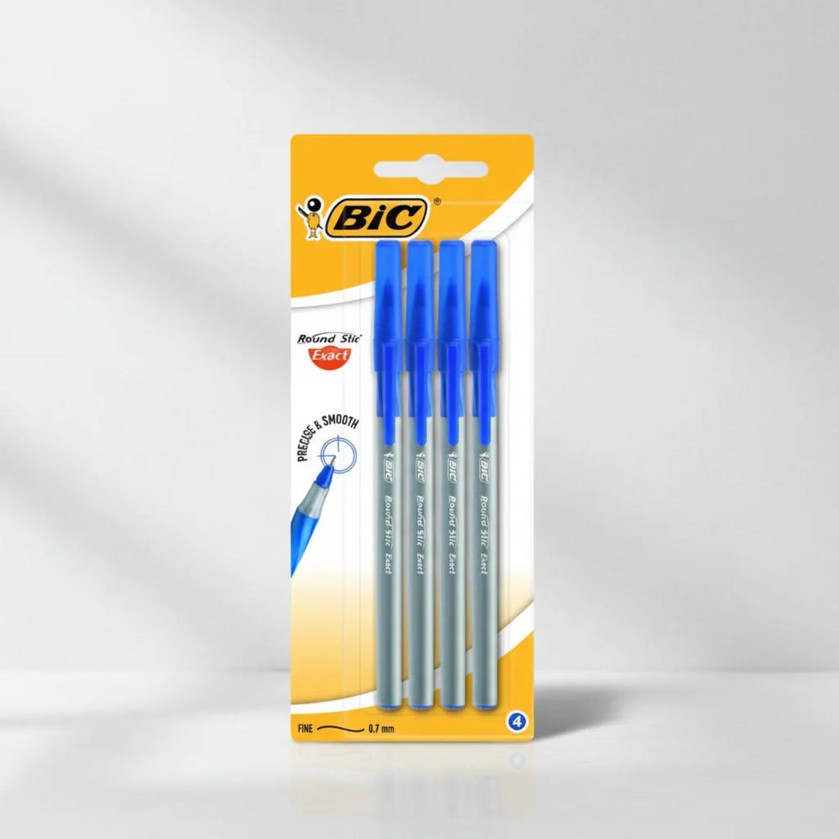 Lápiz Pasta BIC Round Stic Pack 4 Bolígrafos Azules, marca GENERICO - Foto Principal