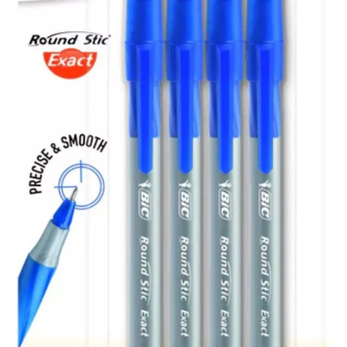 Lápiz Pasta BIC Round Stic Pack 4 Bolígrafos Azules, marca GENERICO - Foto 2