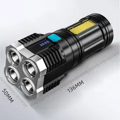 TECNOLAB - Linterna De Mano 4+1 Led Cob TL544