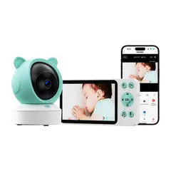 GENERICO - Monitor De Bebes Wifi C8 Control Remoto de Monitor con 5 pulgadas HD Y Celular