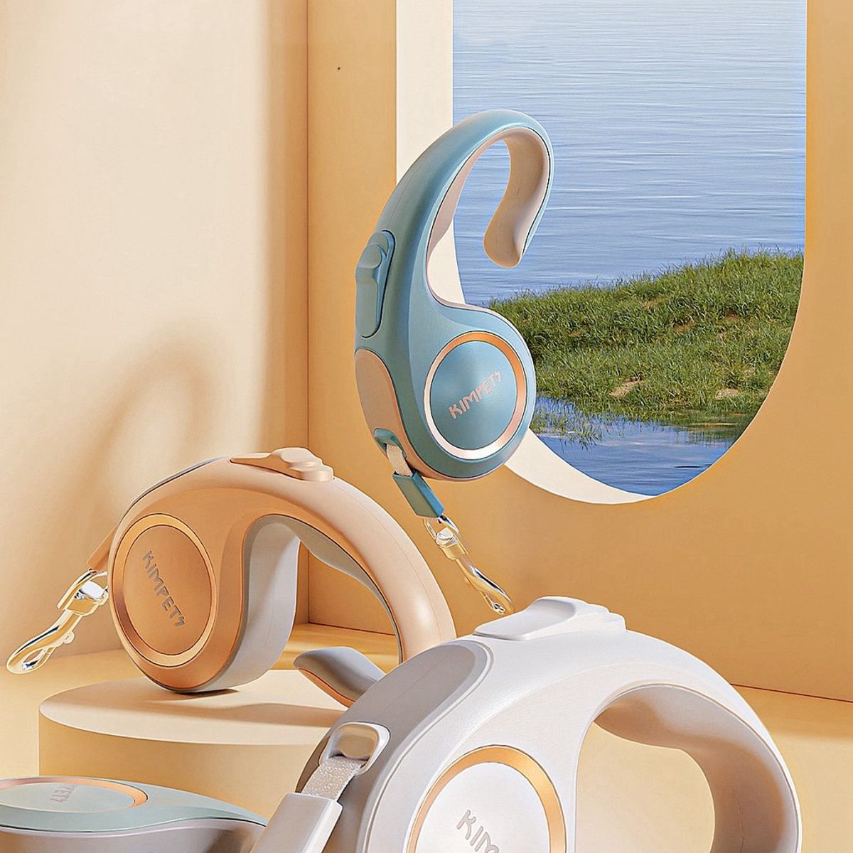 LUBABYCAS - Correa Retráctil Para Mascotas 5Mts Dorada By LuBabycas