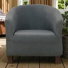 GENERICO - Funda De Poltrona Elasticada Cuadrille Texturizada Color Gris