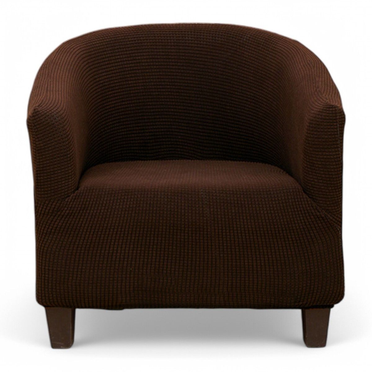 GENERICO - Funda De Poltrona Elasticada Cuadrille Texturizada Color Cafe Oscuro