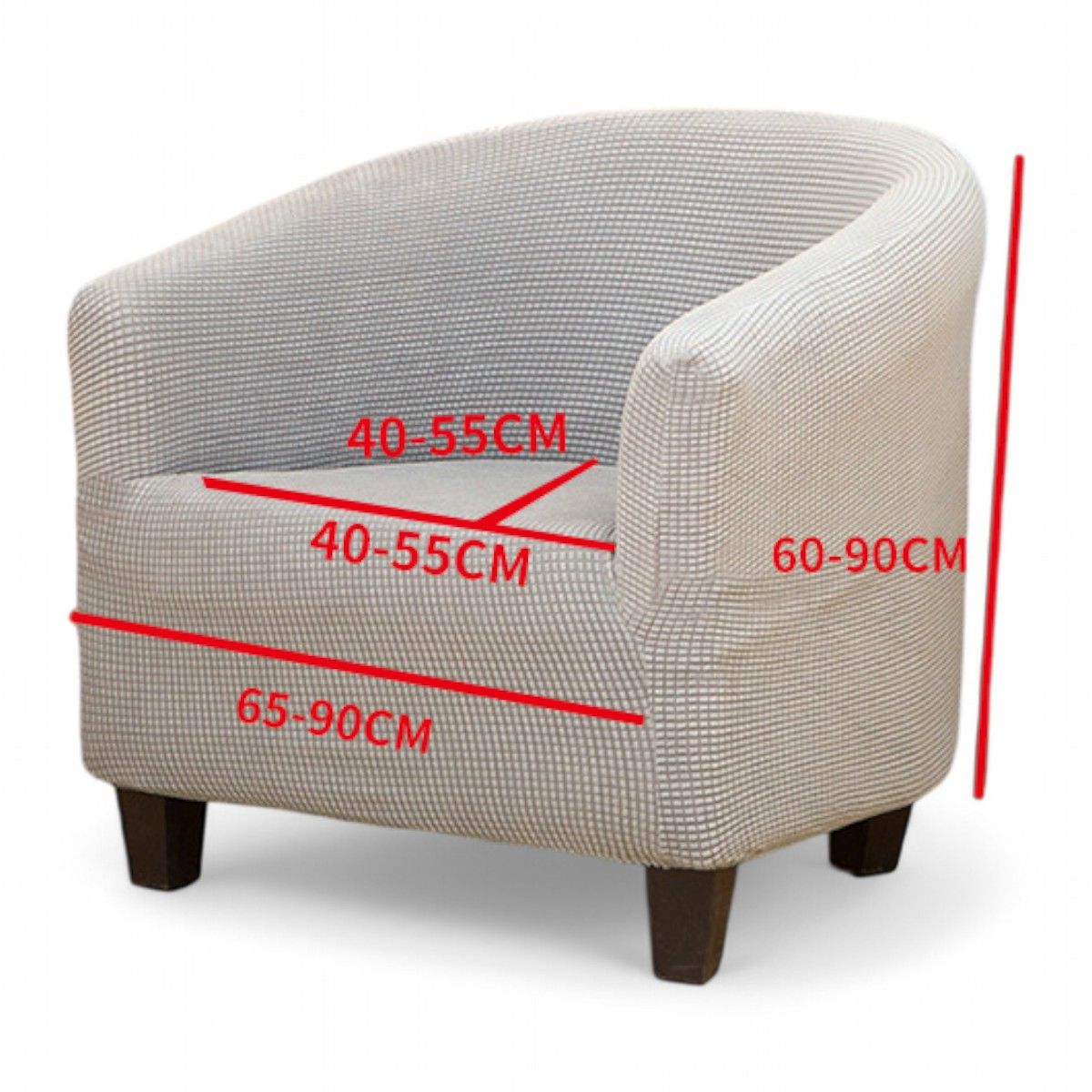 GENERICO - Funda De Poltrona Elasticada Cuadrille Texturizada Color Cafe Oscuro