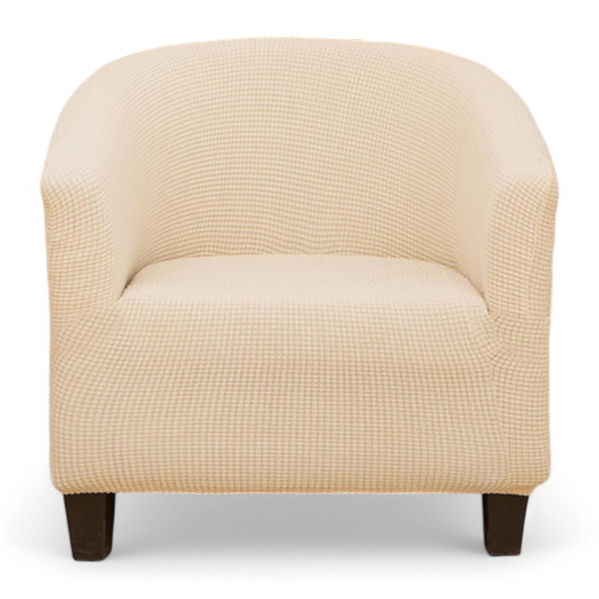 GENERICO - Funda De Poltrona Elasticada Cuadrille Texturizada Color Crema