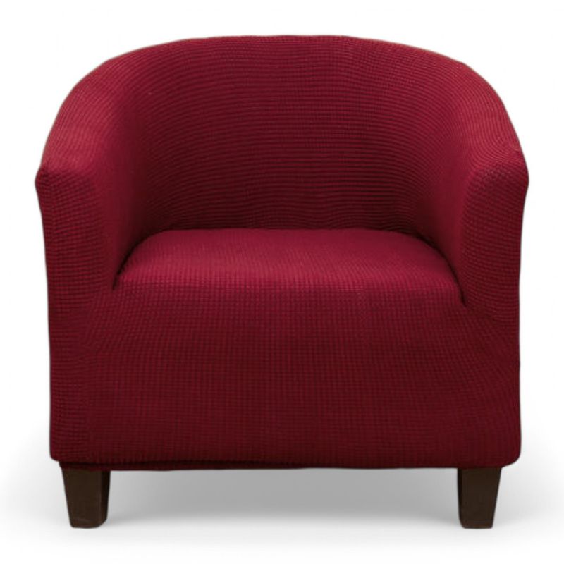 GENERICO - Funda De Poltrona Elasticada Cuadrille Texturizada Color Burdeo