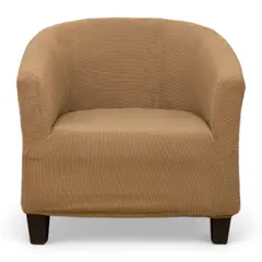 GENERICO - Funda De Poltrona Elasticada Cuadrille Texturizada Color Cafe Claro