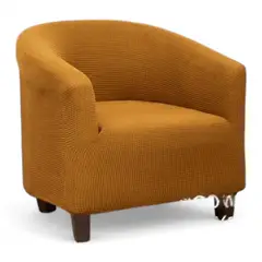 GENERICO - Funda De Poltrona Elasticada Cuadrille Texturizada Color Mostaza