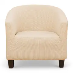 GENERICO - Funda De Poltrona Elasticada Cuadrille Texturizada Color Crema