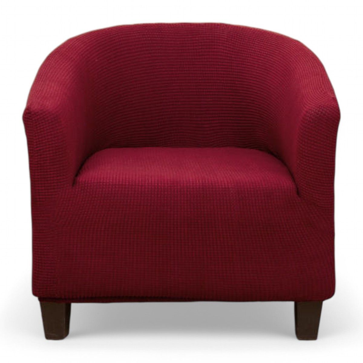 GENERICO - Funda De Poltrona Elasticada Cuadrille Texturizada Color Burdeo