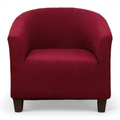 GENERICO - Funda De Poltrona Elasticada Cuadrille Texturizada Color Burdeo