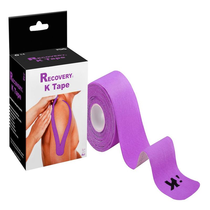 RECOVERY - CINTAS TAPE KINESIOLOGICA  PRECORTADA MORADO 5CM X 5MT RECOVERY