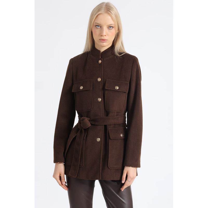 LIOLA - Chaqueton Cargo Muflon Melange Chocolate Liola