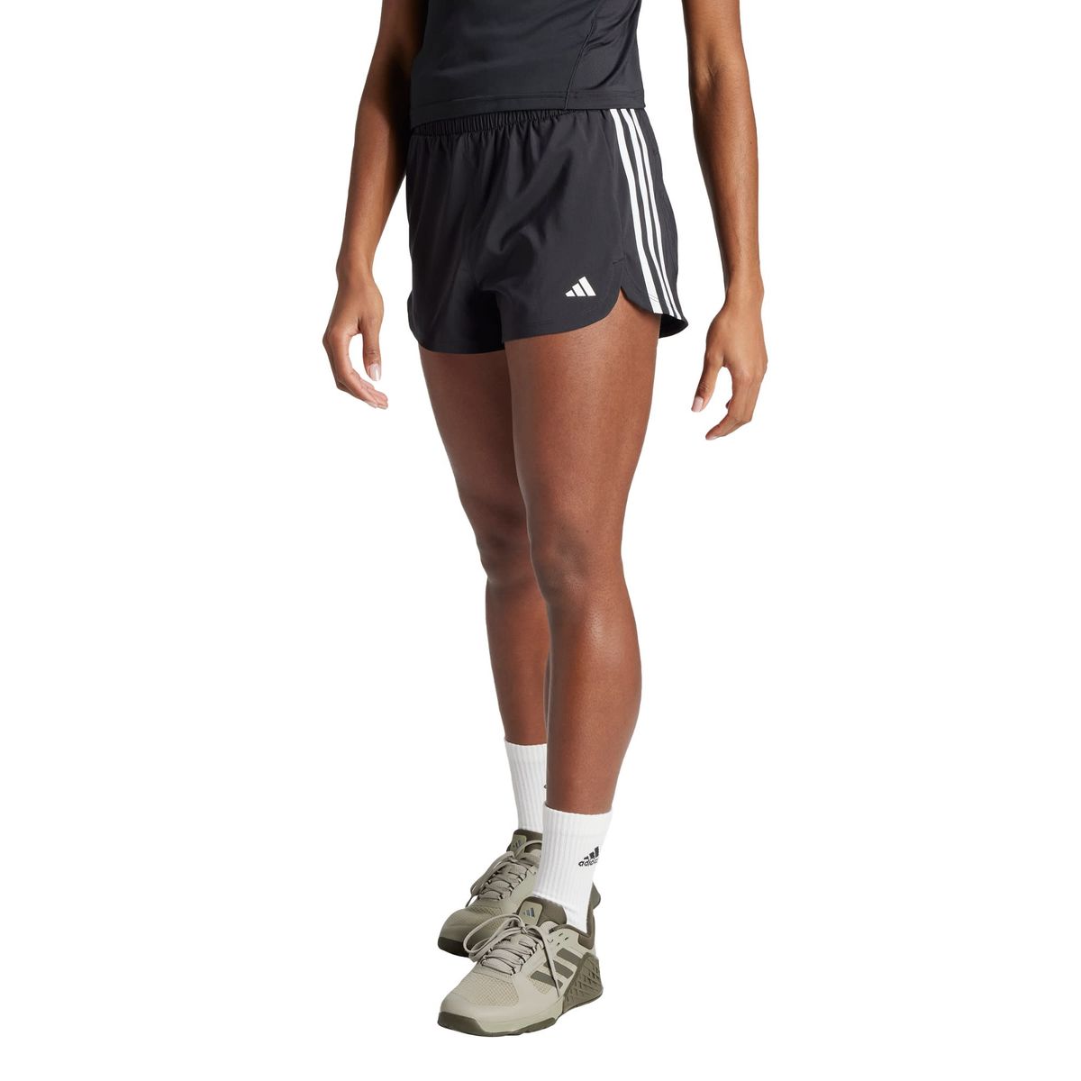 ADIDAS - Shorts Pacer Training 3 Tiras Tejidos Tiro Alto