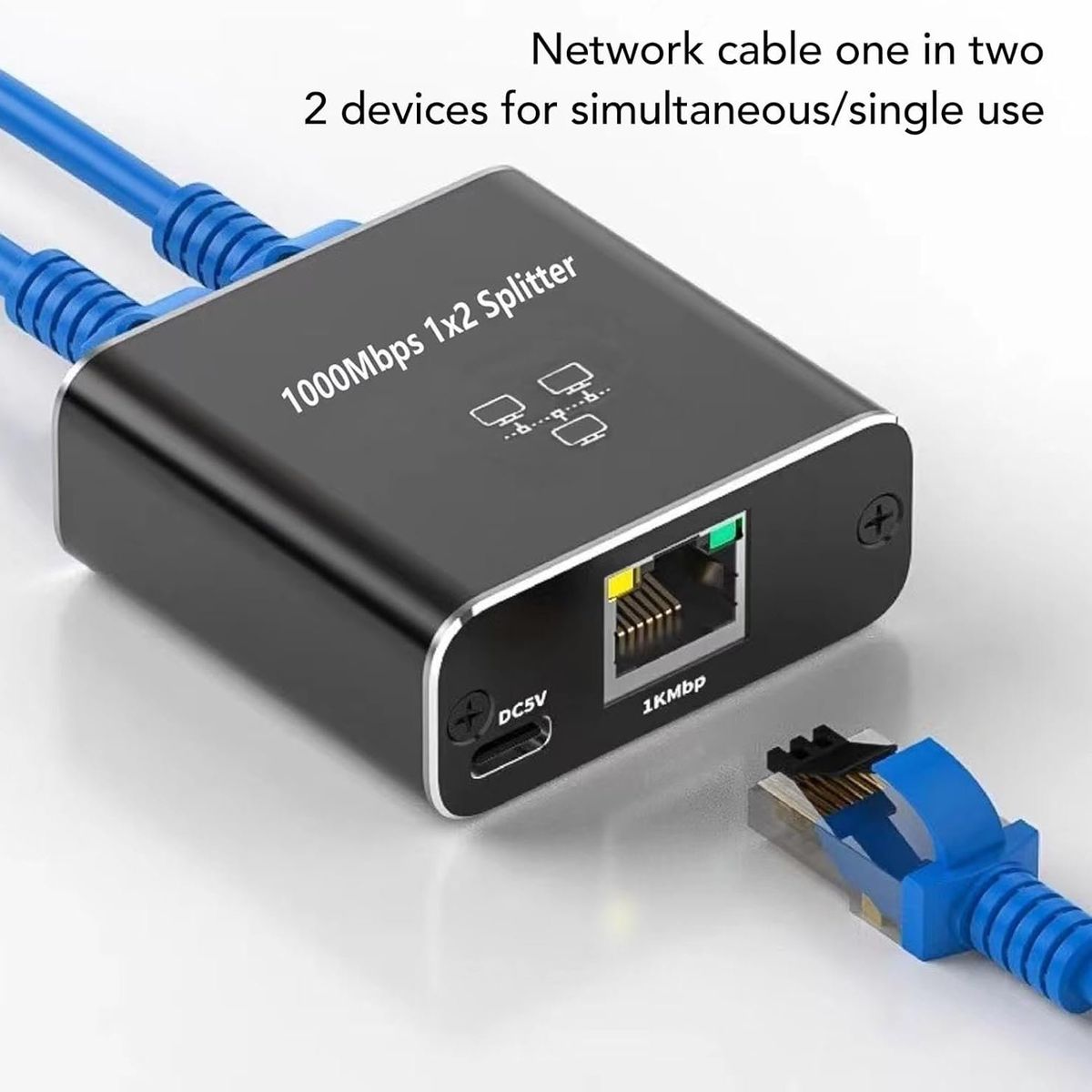 KUANGYE - Adaptador Ethernet,divisor De Red Rj45 Puerto 1 Dividido 2